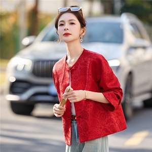 现货2026年春季新款依如秀新中式盘扣上衣外套图片