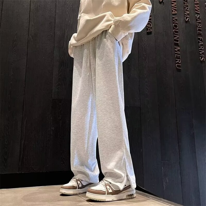 休闲裤男士韩版潮流裤脚拉链开衩卫裤2024秋冬ins长裤K5860-P32,男装休闲裤,星座412-3