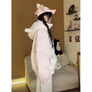 1506A/G78530/P99新款宽松保暖魔术贴小猫面包服图片