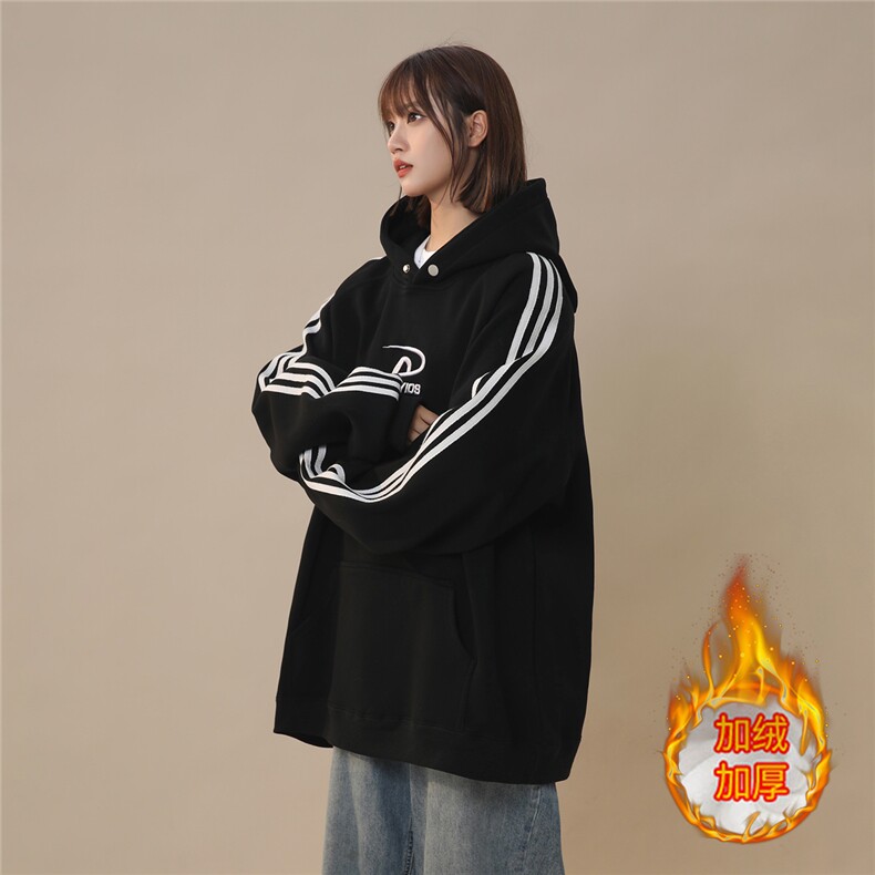 有数据！冬季万针刺绣卫衣上衣情侣装套头衫女W2204加绒-P65控98,男装卫衣,星座815A