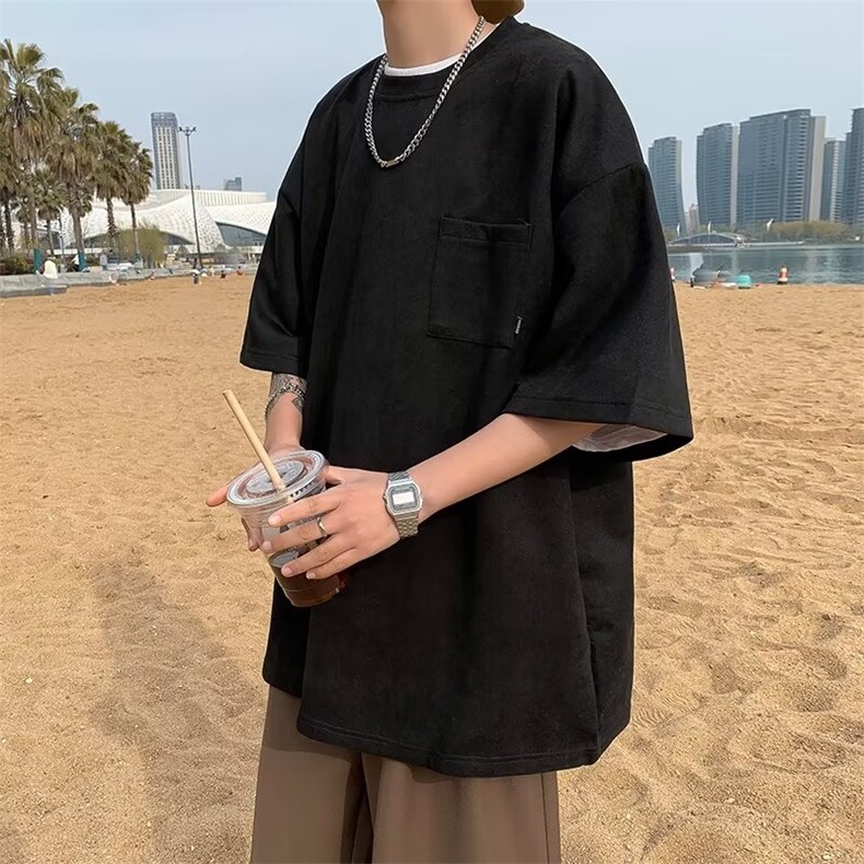 美式短袖男潮牌ins高级感男宽松夏季半袖衣服港风潮牌T0241-P30,男装T恤,星座308B-1