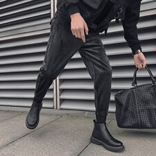 2025秋冬季新款灯芯绒休闲裤男韩版潮流纯色条绒裤子男网红同款，男装休闲裤，电商A327