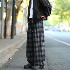 A429-YK352-特批45秋冬呢料加厚保暖复古格子休闲裤，男装棉衣，电商A429