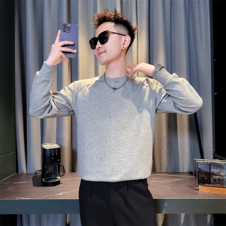 B340WY77126P5888店主风小伙风新款痞帅休闲潮流圆领卫衣，男装卫衣，电商B340