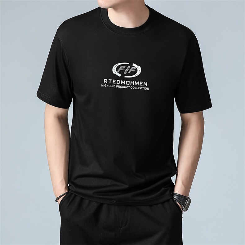 冰丝宽松夏季新款Polo衫短袖男士2023夏半袖男装商务t恤时尚百搭,男装T恤,电商B212（原钱塘6029）