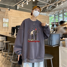 特P25控48秋冬新款男士圆领卫衣宽松休闲日常百搭上衣WQ2440，男装卫衣，电商B370