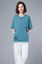 T恤新款韩版百搭女上衣新品修身设计感气质，女装T恤，悦见她