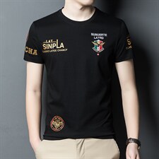 2023夏季新款潮流上衣男翻领百搭POLO商务休闲印花打底衫宽松男装，男装T恤，电商B212（原钱塘6029）