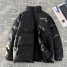 冬季男士皮棉衣立领加厚棉服潮印花棉袄宽松大码A266-PY2101-P80，男装棉衣，电商A266