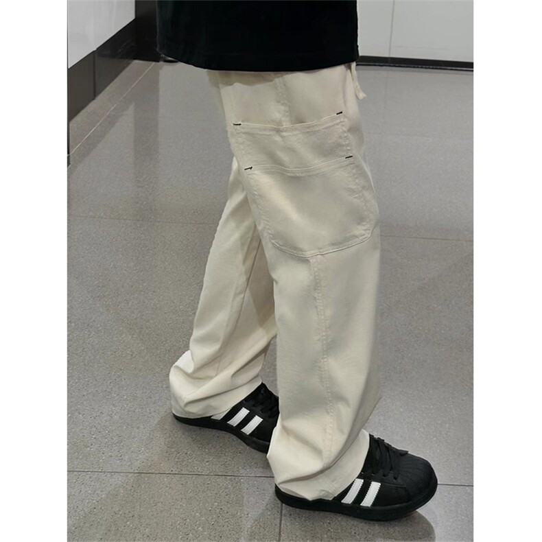 港风  大码宽松休闲裤薄款长裤直筒裤工装裤A014-DY25090-P45控68图片