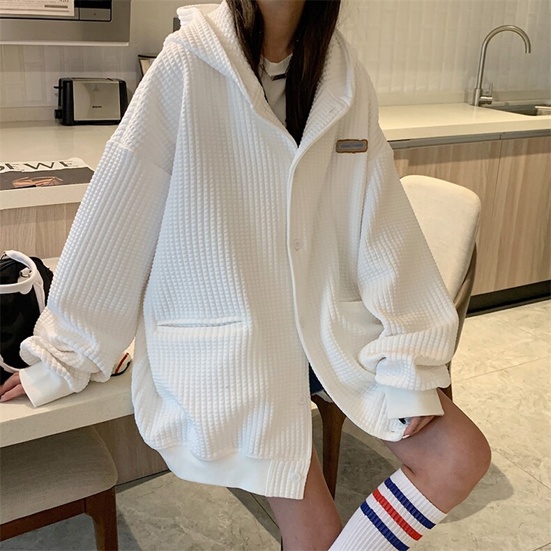 EQ178华夫格外套女学院风高品质韩版春季中性风夹克2024新款P68,女装短外套,电商C306-1