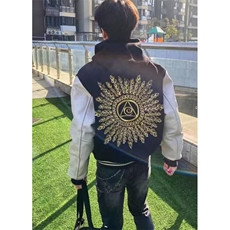 复古潮牌光明之眼刺绣棒球服男女秋冬情侣加厚夹克外套JM402，男装夹克，星座1116A（原606A-3）