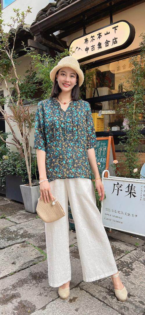 纯苎连衣裙小衫裤子裙子衬衣 时尚风 风淑女风休闲风，女装连衣裙，川哲