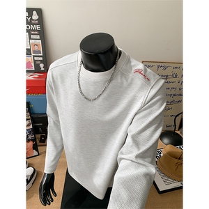 2026春季新款菠萝格刺绣宽松长袖打底T恤T6005-特P25建议零售价58图片