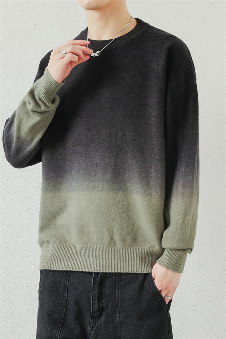 秋冬潮牌渐变色吊染针织毛线衫MY2120P65,男装针织衫/毛衣,星座914