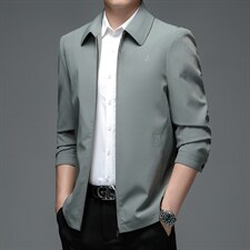 翻领外套男春秋季2023年新款商务休闲中年时尚百搭夹克男士上衣，男装夹克，电商B212（原钱塘6029）