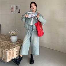 ZB305-款号5808牛仔七分裤套装P185K258，女装套装/套裙，浙宝305