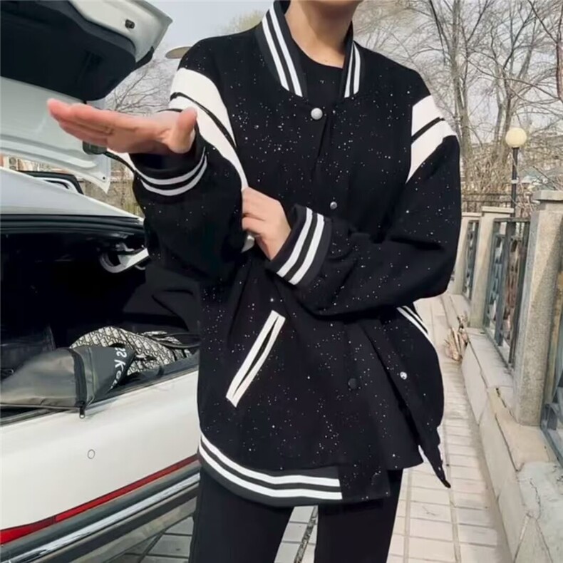 WT41-P54美式复古撞色棒球服经典百搭潮牌宽松休闲情侣夹克外套,男装T恤,电商B323A