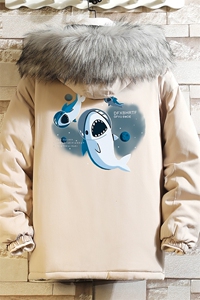 MM48212-P130 冬季大毛领衣男士大码加厚袄男服 砖墙图片