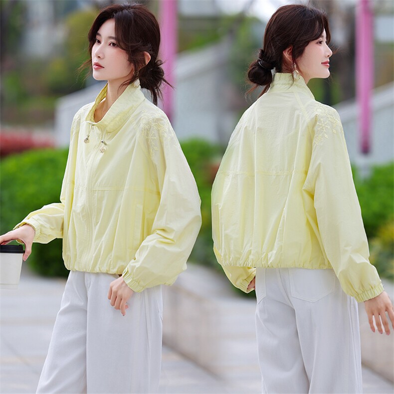 2026夏季新款时尚宽松百搭减龄刺绣轻薄外套，女装短外套，鑫源服饰