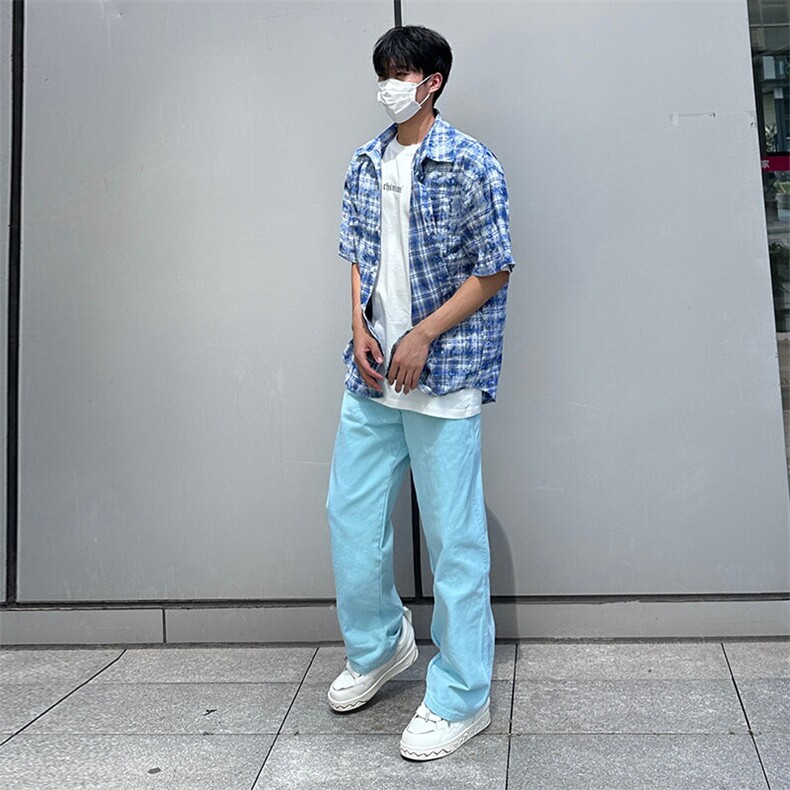 25年春季水洗高街vibe直筒宽松阔腿五色牛仔裤NZ2310-P55控78,男装牛仔裤,星座1002-1