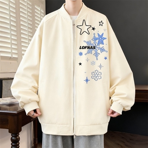 1506-1/JBF151/P49雪花刺绣重磅开衫卫衣男款情侣连帽衫春季外套图片