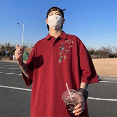 支持得物品质配合二开珠地网眼透气宽松短袖T恤翻领POLO衫PL102，男装T恤，电商A486