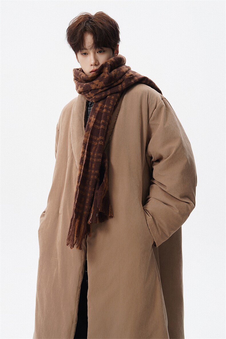 8XL-M90白鸭绒！特大码羽绒服日系绒面长款棉衣男YRFC03P268,男装羽绒服,电商D206-1