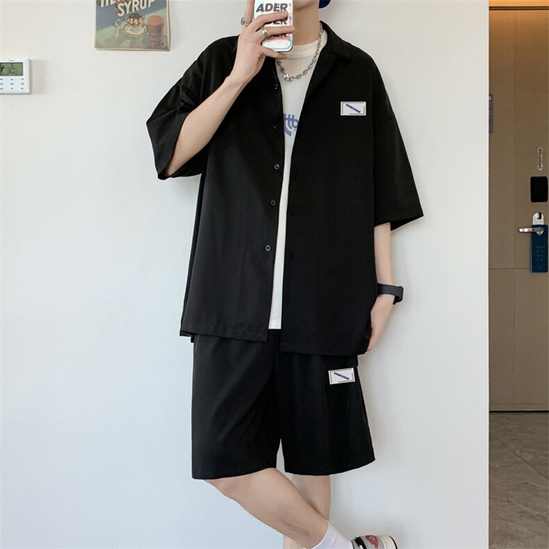 布标运动套装男夏季新款短袖宽松五分裤休闲服潮流TZ005-特批60,男装休闲裤,星座718-1