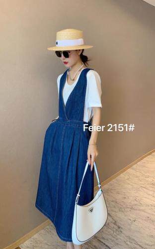 薄料牛仔背带裙套装，女装职业装，菲儿