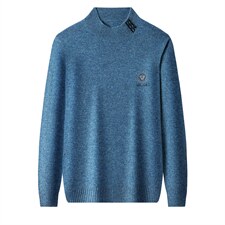 2023冬装厚纯羊毛毛衣男中青年圆领针织衫爸爸装上衣ZSZ5506-P200图片