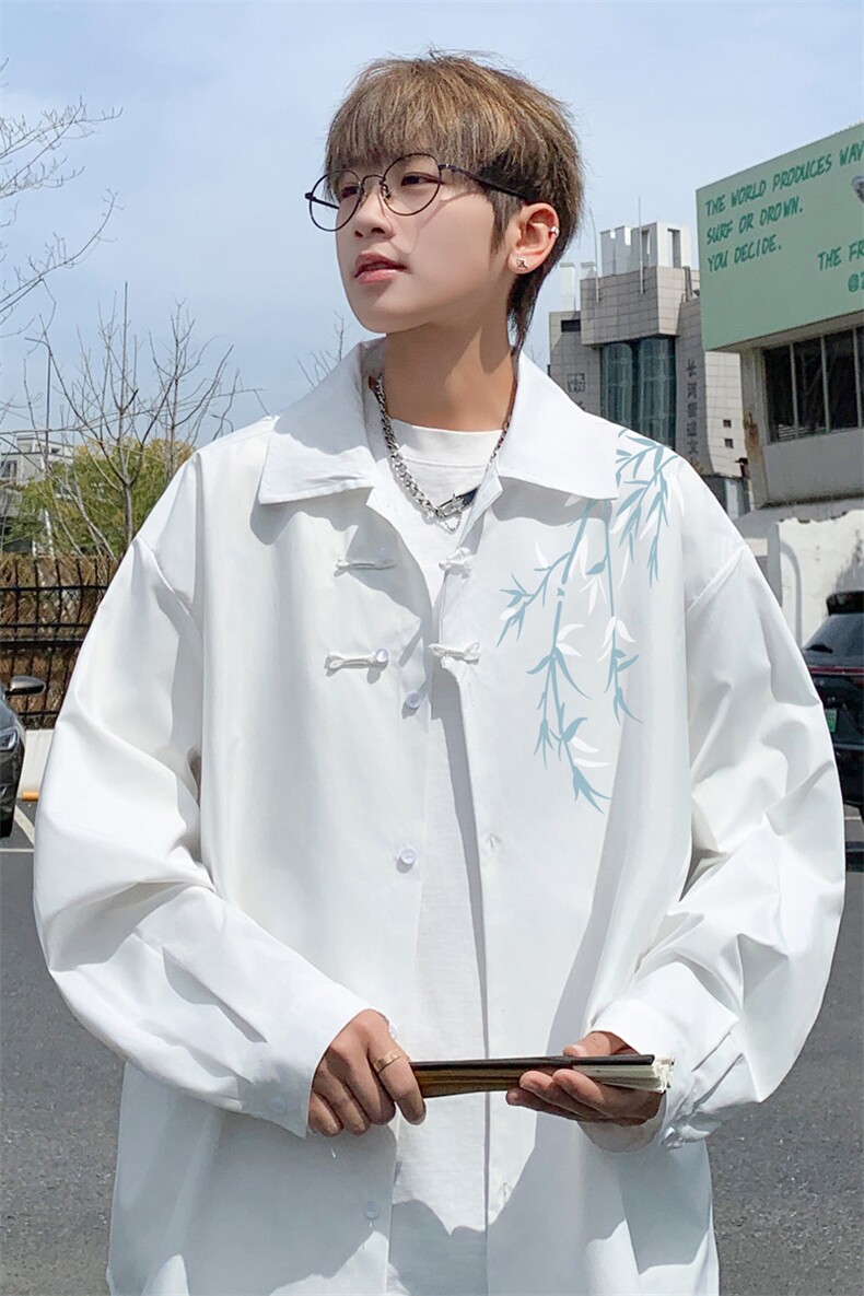！2025夏季新款男士新中式长袖衬衫风衬衣CS201特P38,男装衬衫,电商B220