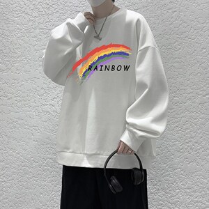 华夫格卫衣圆领卫衣男大码长袖t恤男外套HW76064-P30加绒款-P40