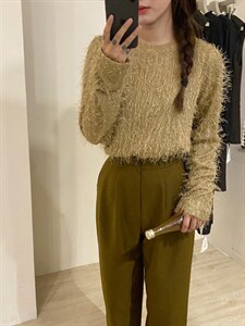 火爆补单毛毛亮片小衫图片