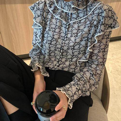 87315复古碎花衬衫，女装衬衫，XTZ style