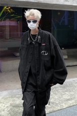 男装牛仔外套2026秋季几何绣标印花男生翻领夹克XZ514-2-N99-P88，男装工装外套，星座514-2(原B239)