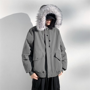 座山雕毛领派克棉服男冬季工装棉衣情侣外套M060-P110 迷彩P115图片