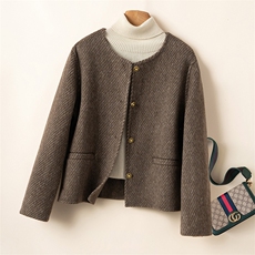 双面呢羊毛大衣女2025冬新款宽松西装领小个子高端羊毛外套女，女装双面呢大衣，优远毛呢大衣