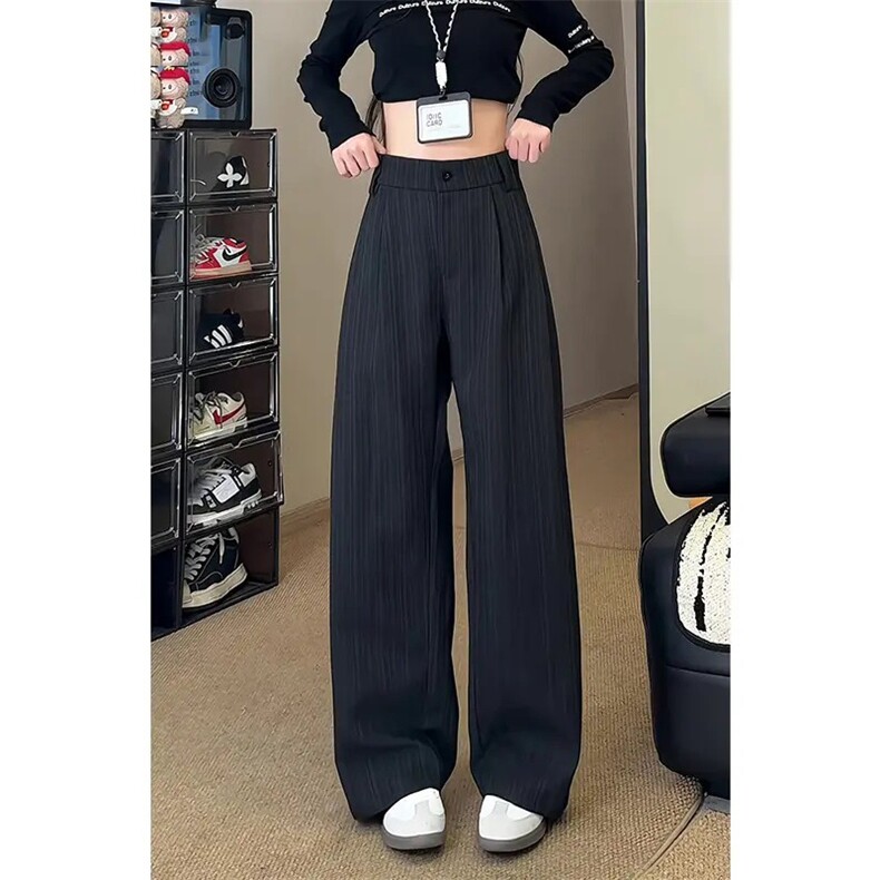 男女同款早秋垂感条纹直筒裤子宽松显瘦大码休闲长裤XZK619,男装休闲裤,星座208-5