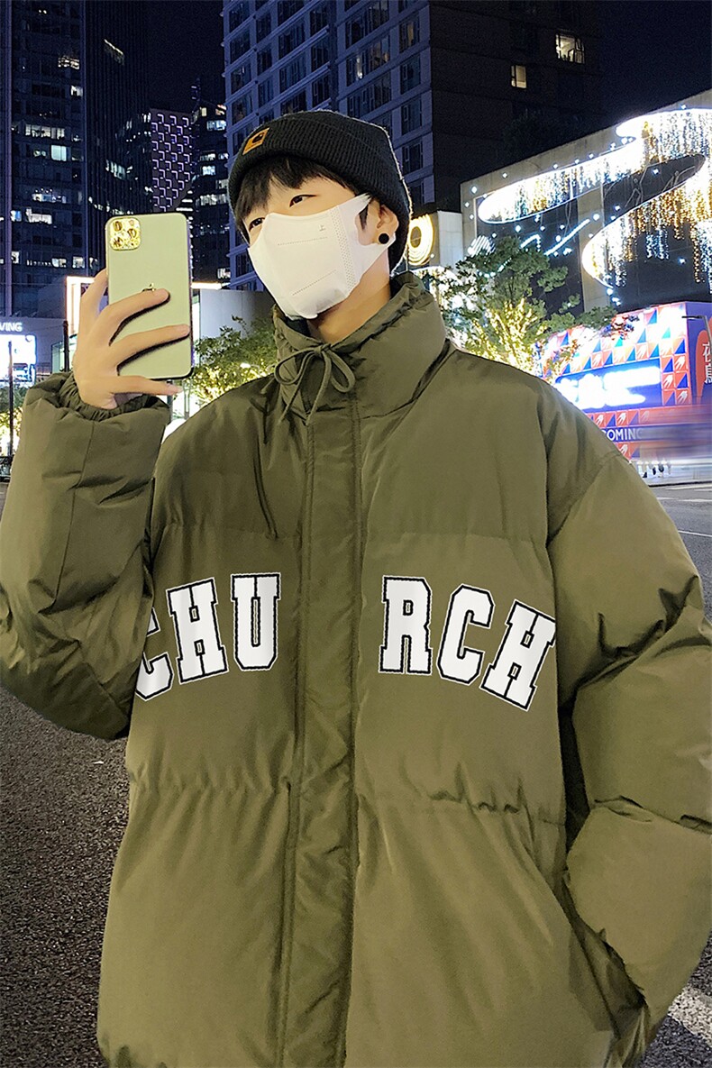 港风夜景字母印花时尚面包服白鸭绒羽绒服A247-YR213P195控258,男装羽绒服,电商A247