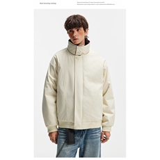 网图羊羔毛毛领棉服派克服男女冬季2025新款立领工装棉衣外套P78，男装棉衣，电商C306-1