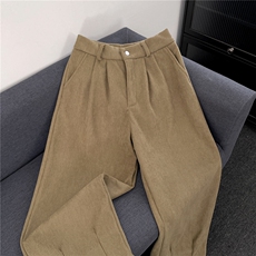 加绒加厚灯芯绒休闲裤男韩版潮流坠感阔腿拖地长裤K0871-P48，男装卫衣，星座308B-2