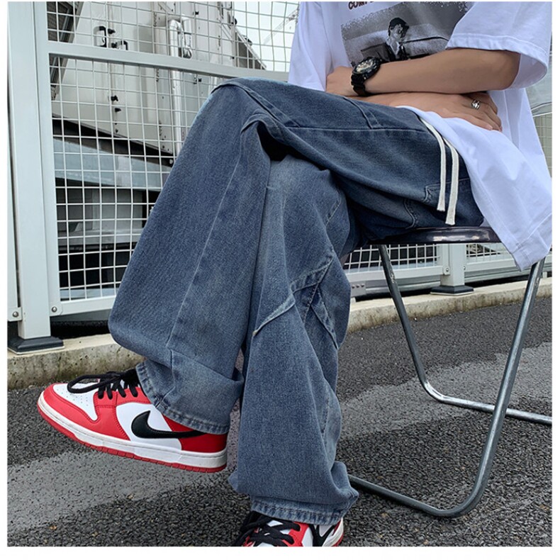 夏款男牛仔裤刀割渐变色直筒宽松长裤NK8P45,男装牛仔裤,星座1013-1