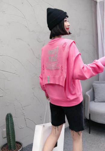 【卫衣现货】春季新款字母披肩卫衣，女装卫衣/绒衫，易霏金熙