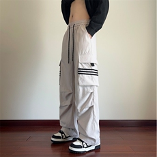 夏季新款潮流条纹大口袋宽松透气休闲裤B315-K24243-特p35控68，男装休闲裤，电商B315