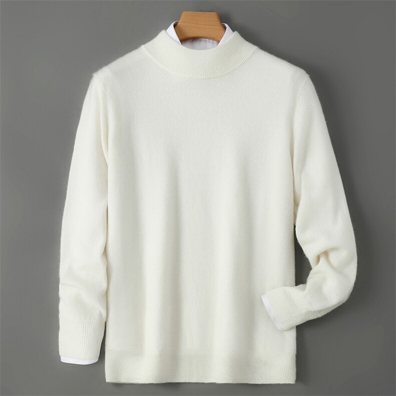 2025年秋季青春流行半高领长袖时尚百搭男士羊绒衫，男装羊绒套衫，飞艺羊绒