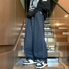 牛仔裤ins潮直筒宽松潮流韩版休闲长裤N3009-P48，男装牛仔裤，星座308B-1