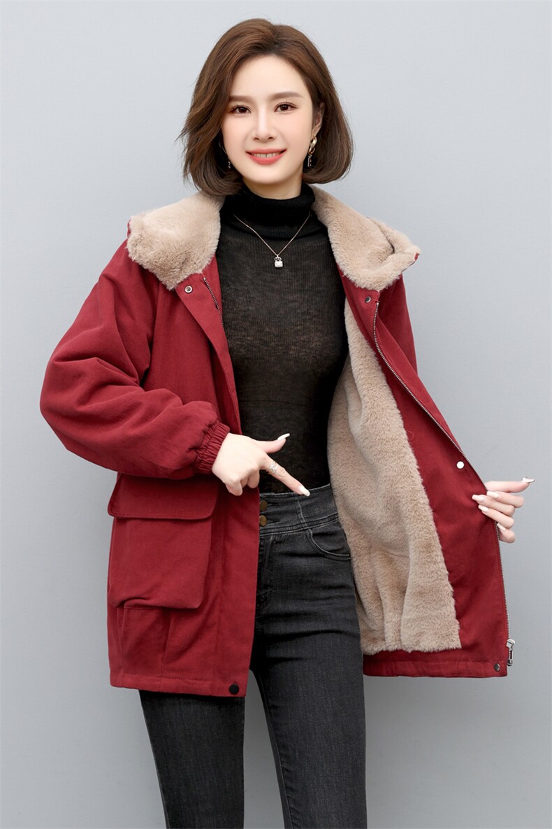 长期现货，加绒派克服时尚百搭棉服外套,女装棉衣/棉服,涵誉