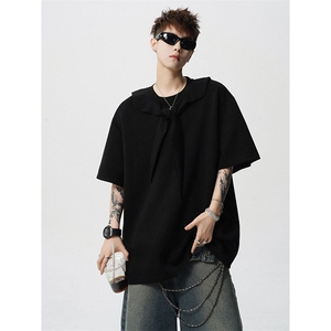T10122-特批35 控68 高品质宽松设计感夏季百搭痞帅大码T恤短袖图片