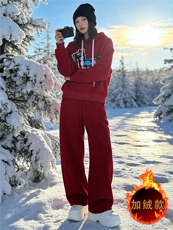 潮流休闲时尚套装女秋冬新款高级感卡通印花长袖卫衣直筒裤两件套，女装套装/套裙，江南